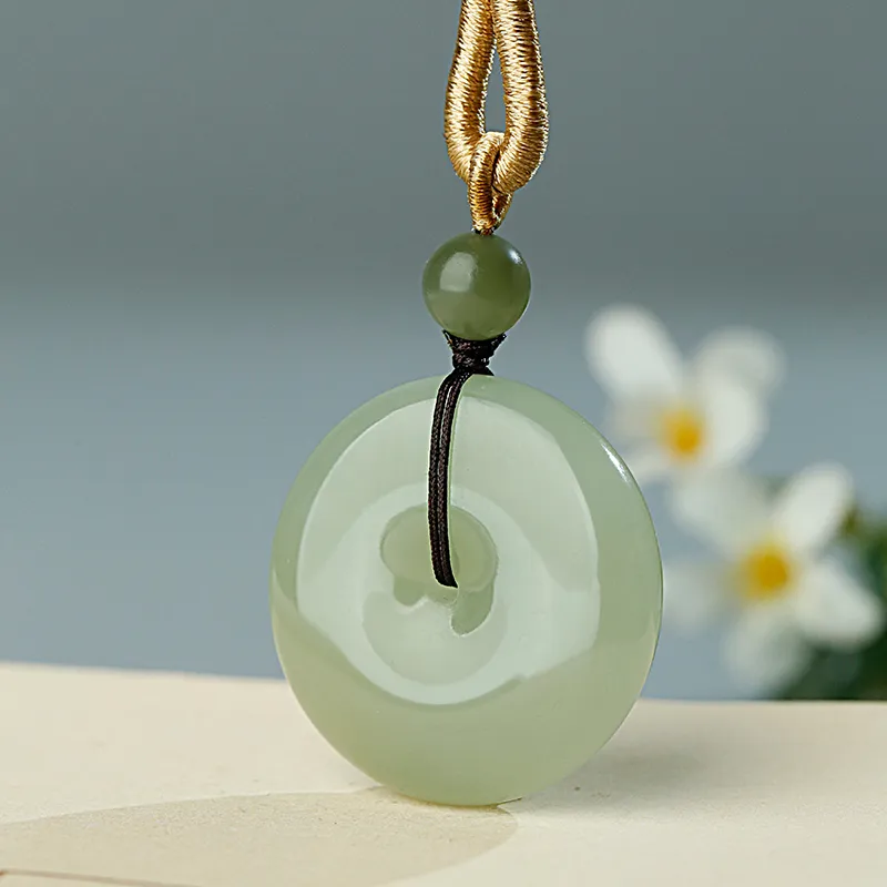 Treasure Necklaces Pale Greenish White Jade Men's-1