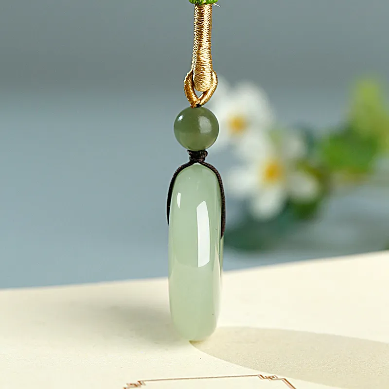 Treasure Necklaces Pale Greenish White Jade Men's-2