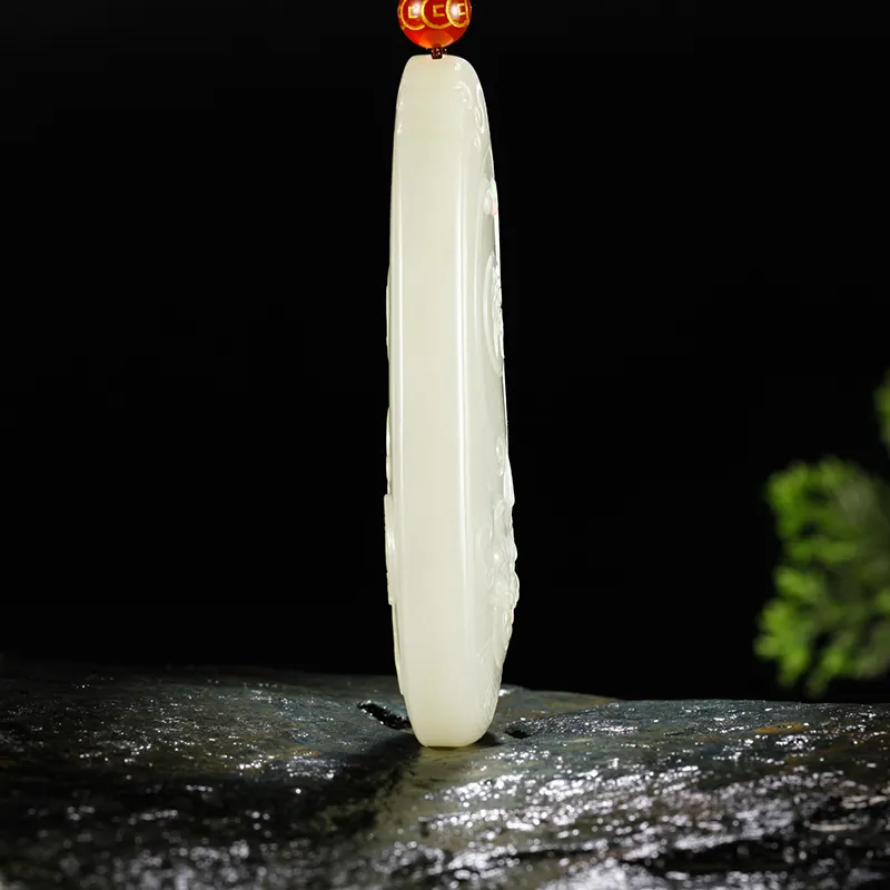 Treasure Necklaces White Jade/Pale Greenish White Jade Unisex-2