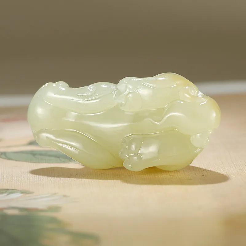 Treasure Pendants Pale Greenish White Jade Unisex-3