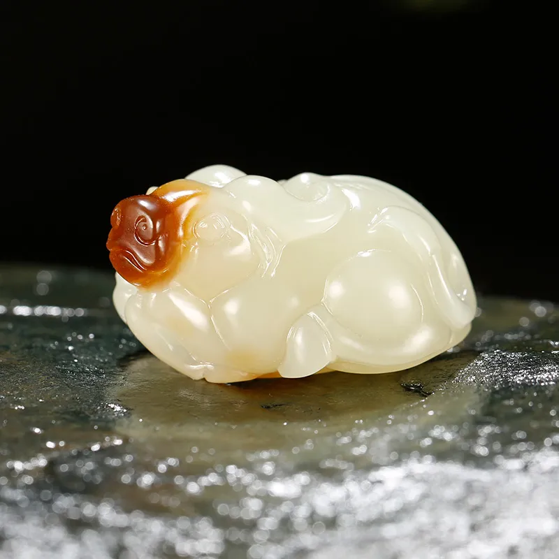 Treasure Hetian Jade Pendants White Jade/Pale Greenish White Jade Unisex-3
