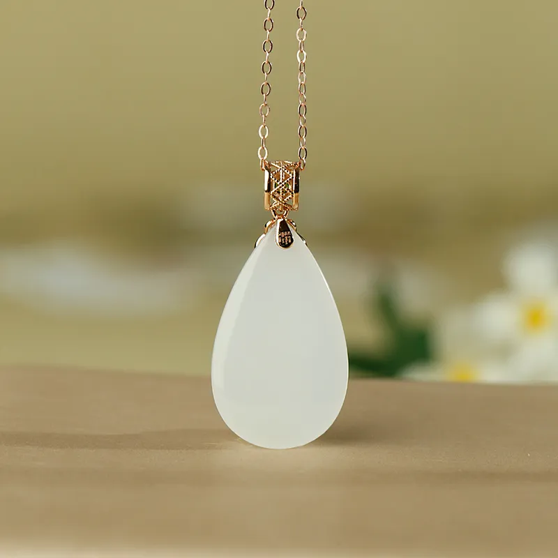 Treasure Necklaces White Jade Women's-2