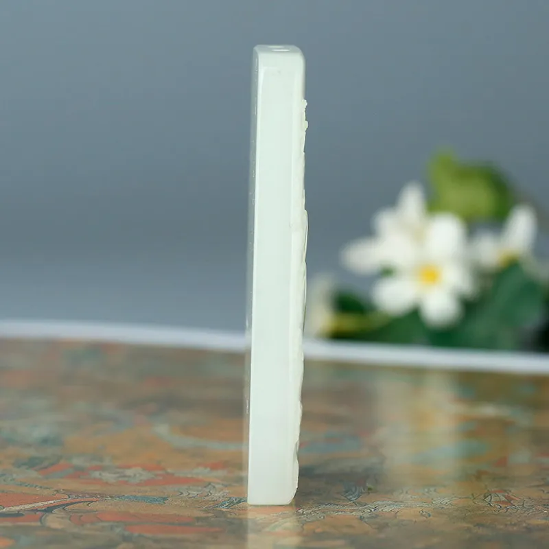 Treasure Pendants White Jade/Pale Greenish White Jade Unisex-3