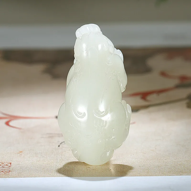 Treasure Pendants White Jade Unisex-4
