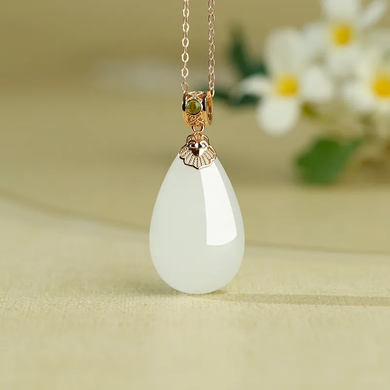 Treasure Necklaces White Jade Women's-1