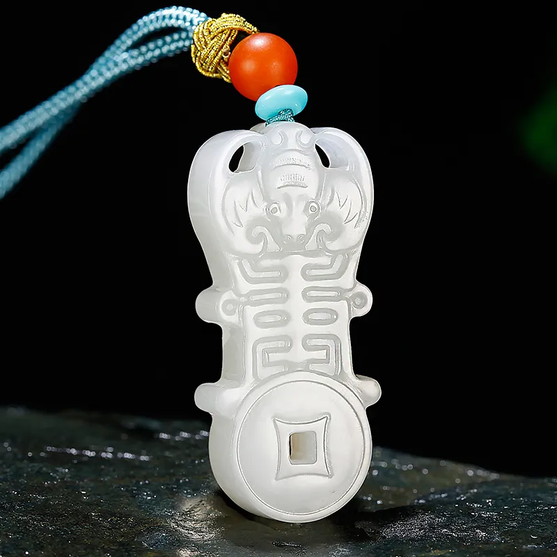 Treasure Necklaces White Jade Unisex-6