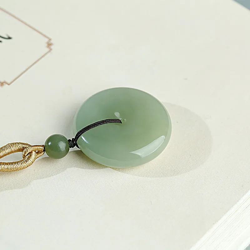 Treasure Necklaces Pale Greenish White Jade Men's-6