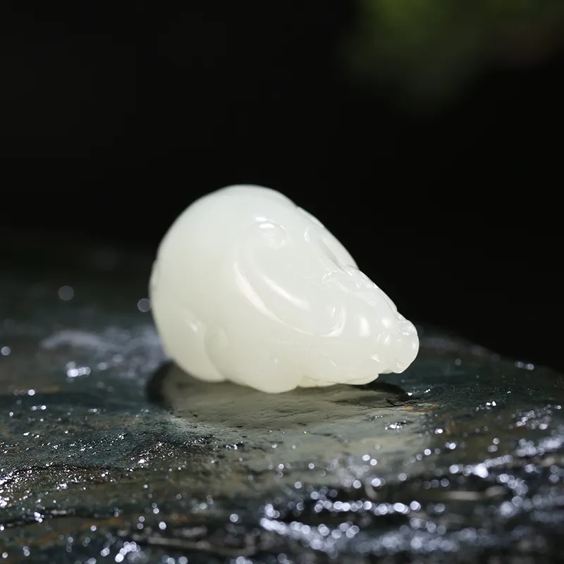 Treasure Pendants White Jade/Pale Greenish White Jade Unisex-5