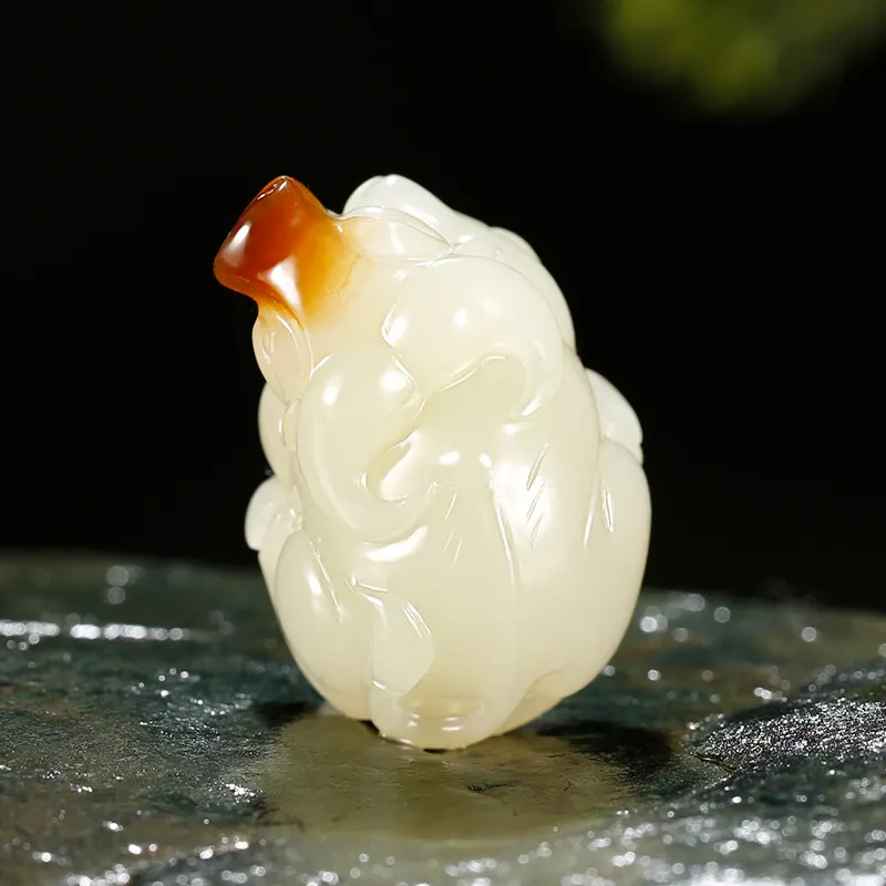 Treasure Hetian Jade Pendants White Jade/Pale Greenish White Jade Unisex-4