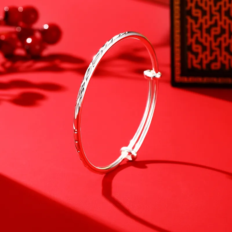 Strange 999 Fine Silver Bangles Women's-1