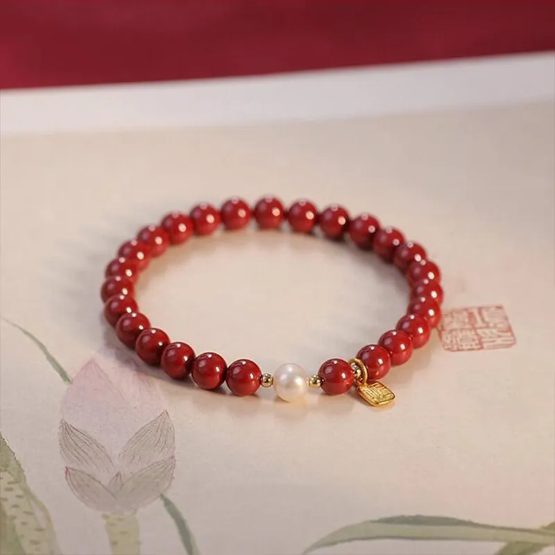 Strange Reconstructed Cinnabar Bracelets Women's-4