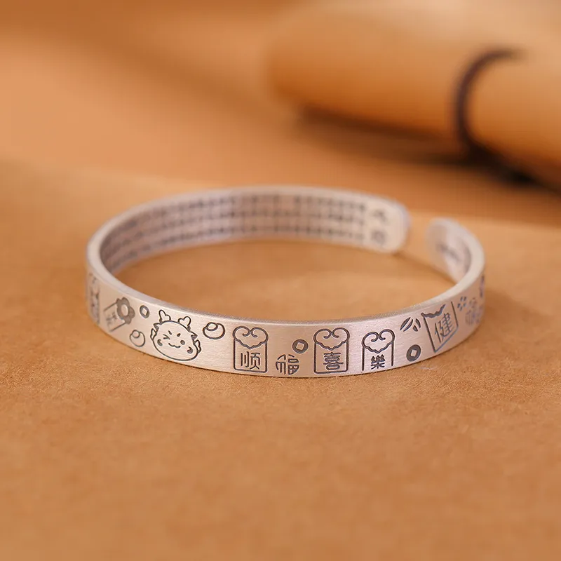 Strange 999 Fine Silver Bangles Unisex-1