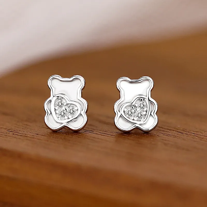 Strange 999 Fine Silver Stud Earrings Women's-1