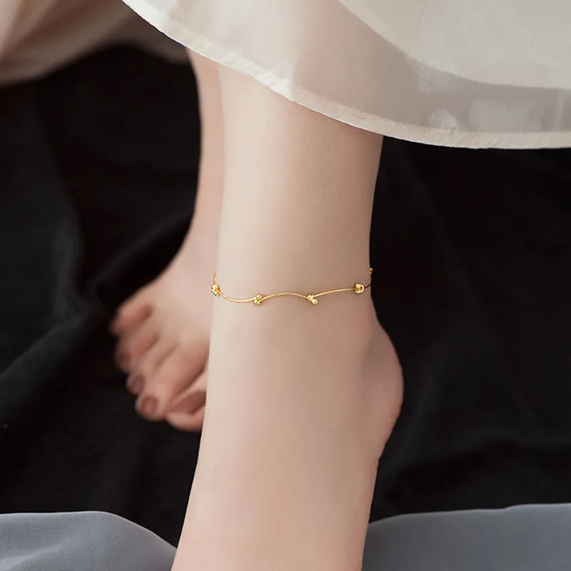 Strange S925 Silver Anklets Women's-3