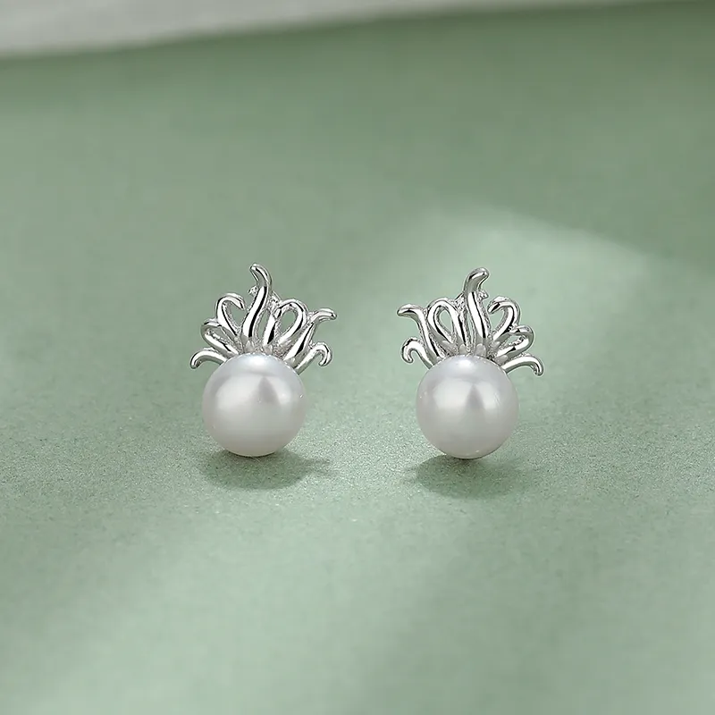 Strange 999 Fine Silver Stud Earrings Women's-1
