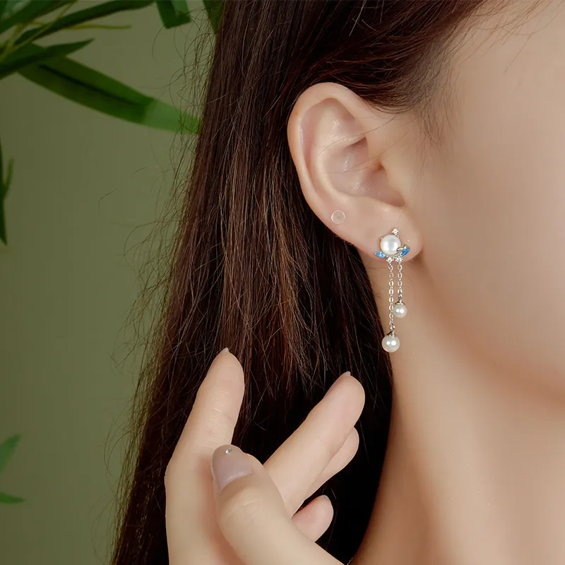 Strange S925 Silver Stud Earrings Women's-4