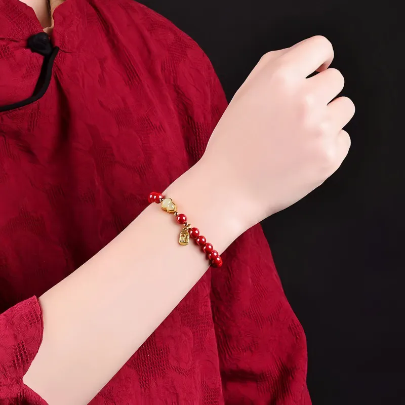 Strange Cinnabar Bracelets Women's-6