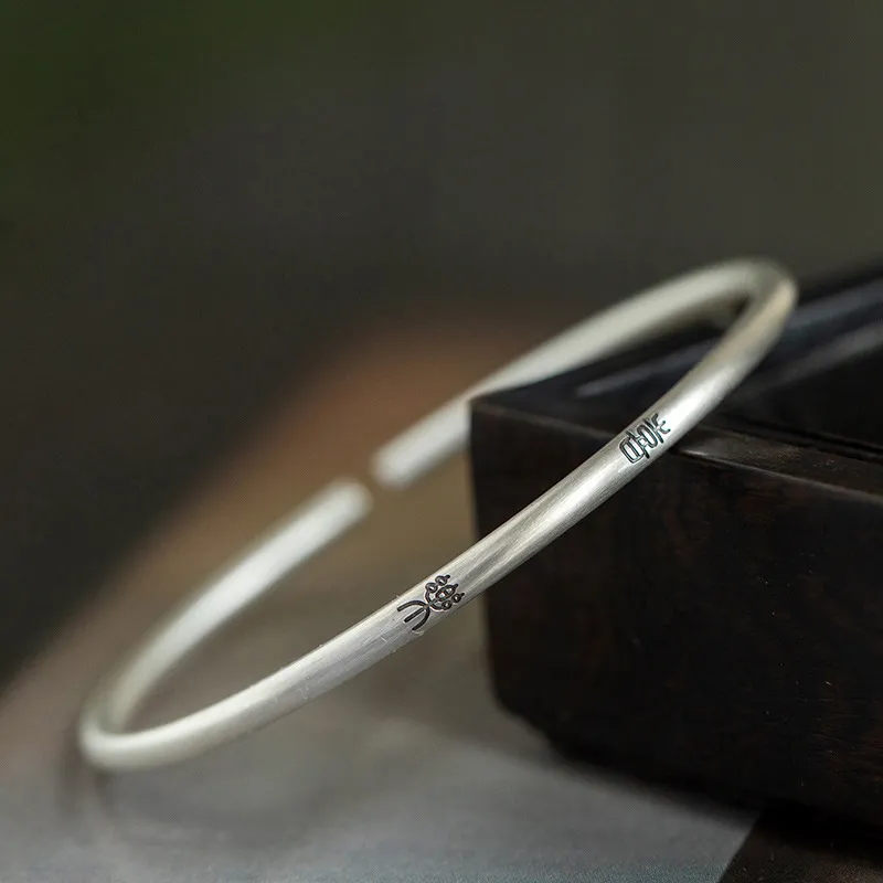 Strange 999 Fine Silver Bangles Women's-2