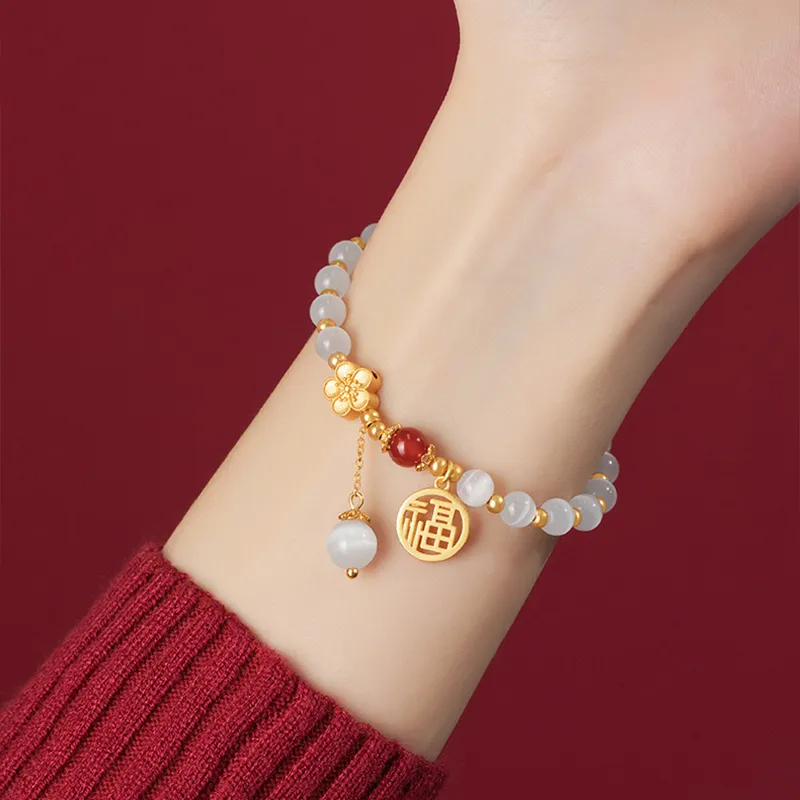 Strange Cat's Eye Stone Bracelets Women's-4