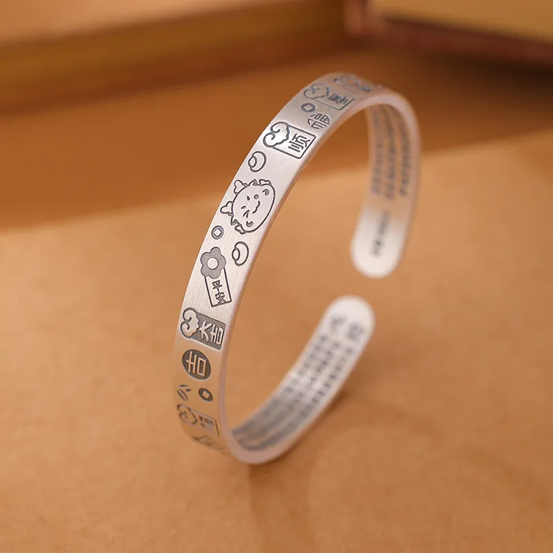 Strange 999 Fine Silver Bangles Unisex-3