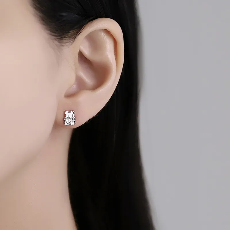 Strange 999 Fine Silver Stud Earrings Women's-4