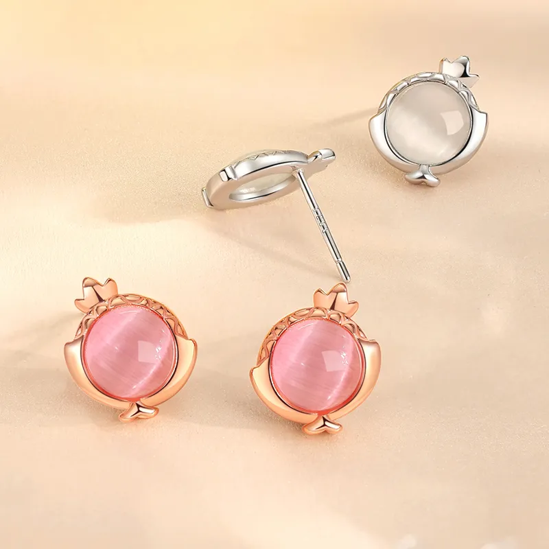 Strange S925 Silver Stud Earrings Women's-2