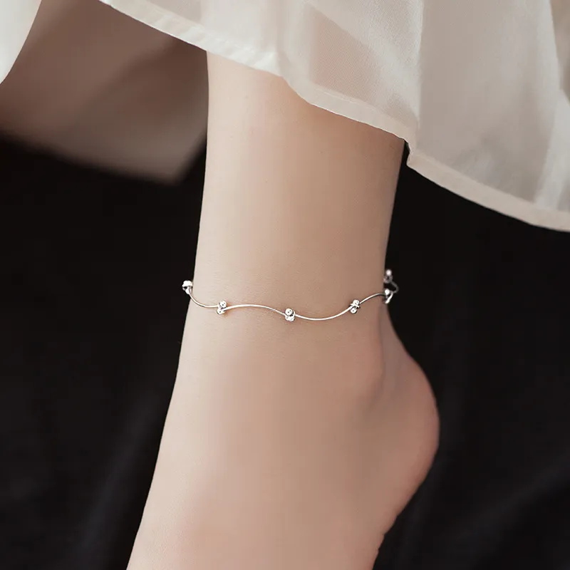 Strange S925 Silver Anklets Women's-1