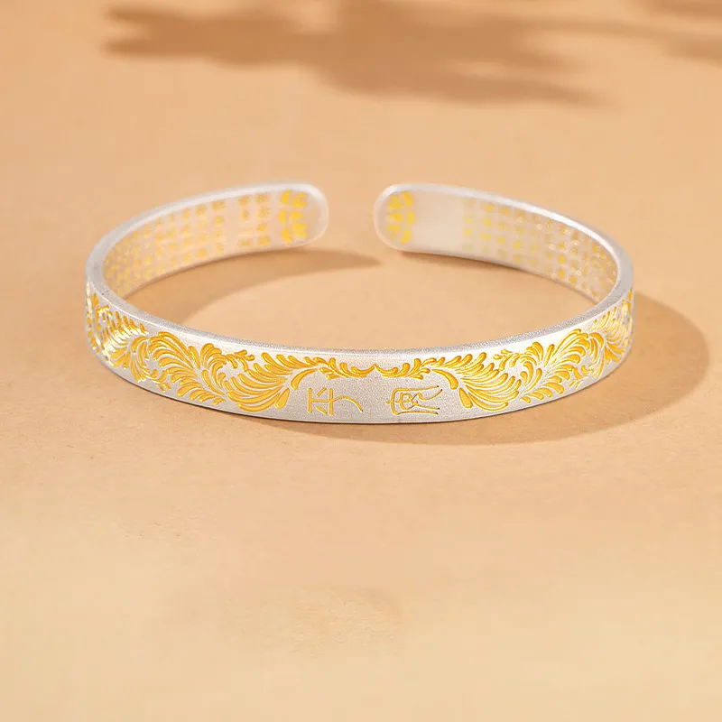 Strange 999 Fine Silver Bangles Women's-2