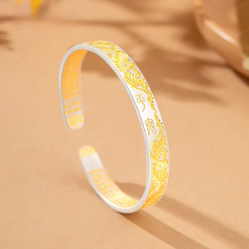 Strange 999 Fine Silver Bangles Women's-3