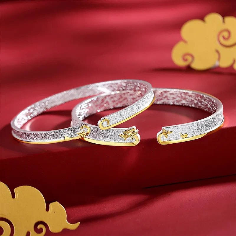 Strange 999 Fine Silver Bangles Women's-1