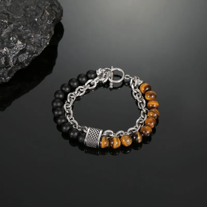 Strange Tiger's Eye Stone Bracelets Men's-2