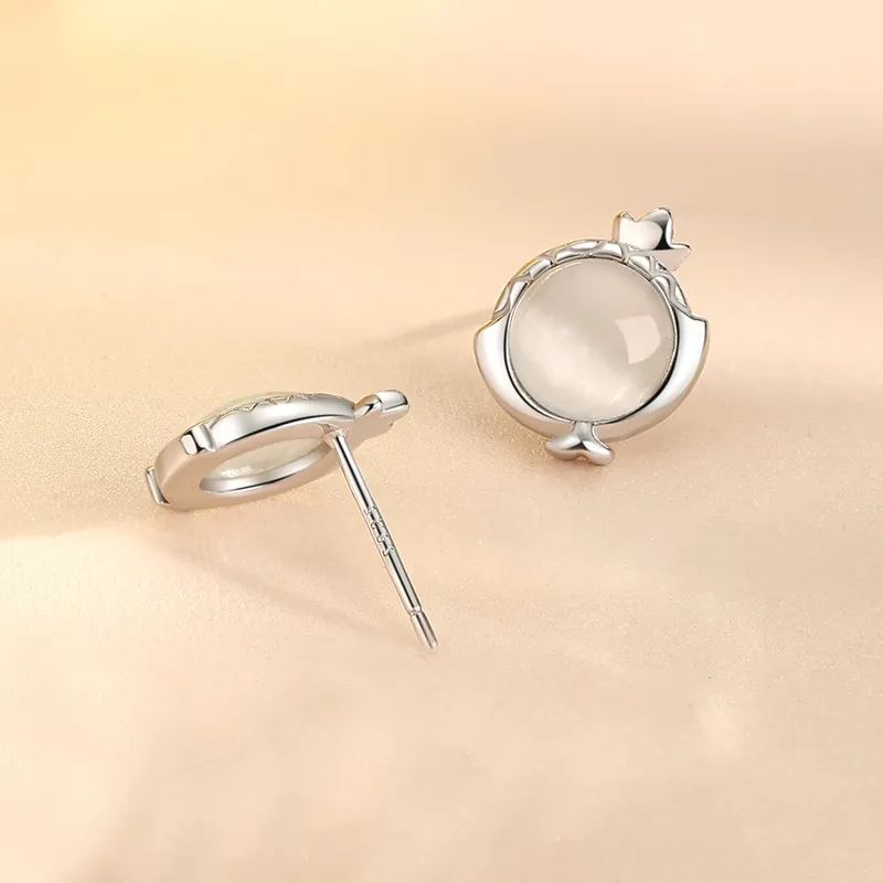 Strange S925 Silver Stud Earrings Women's-6
