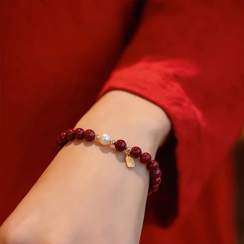 Strange Reconstructed Cinnabar Bracelets Women's-11