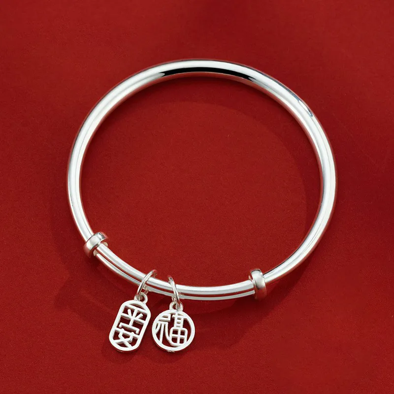 Strange 999 Fine Silver Bangles Women's-1