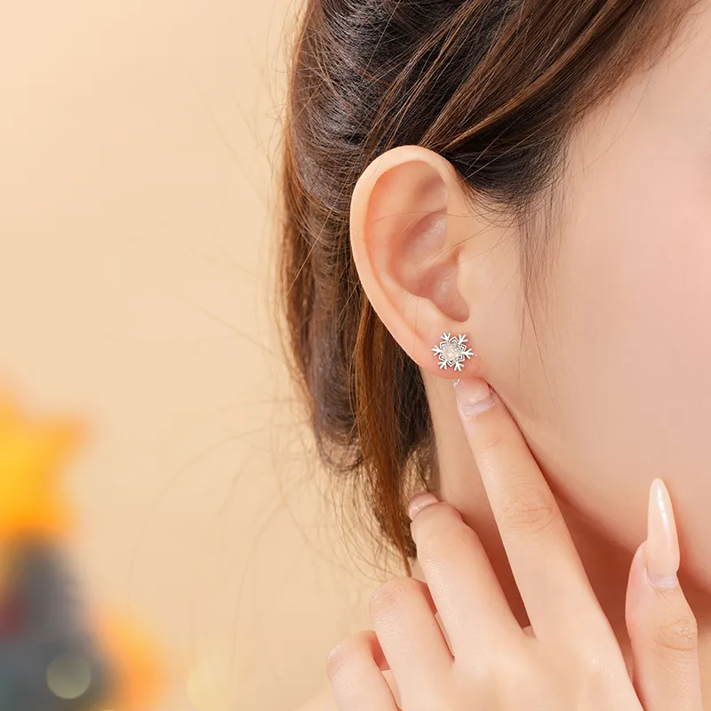 Strange S925 Silver Stud Earrings Women's-3