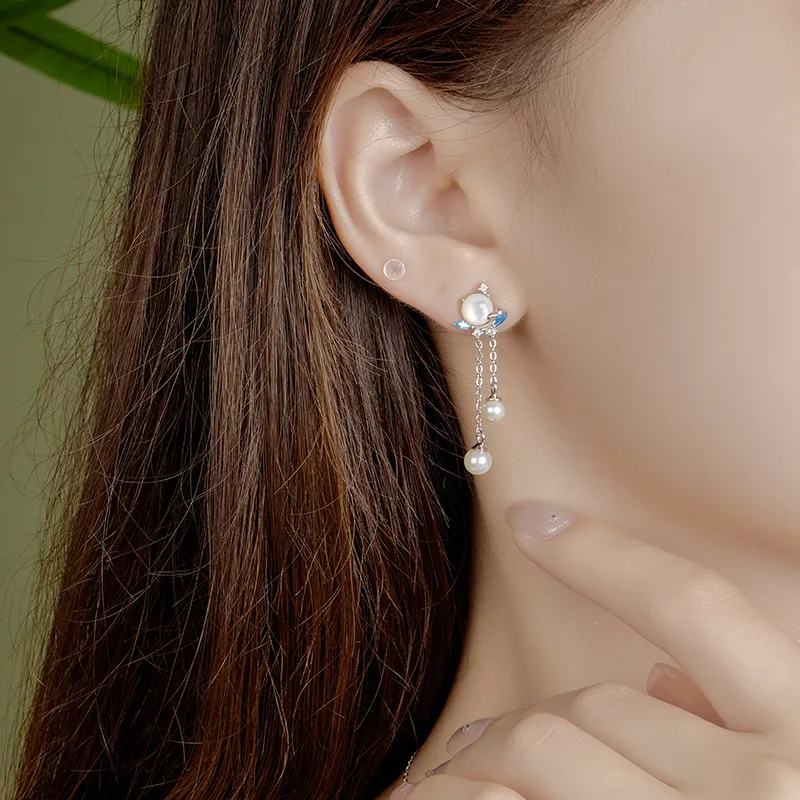 Strange S925 Silver Stud Earrings Women's-3