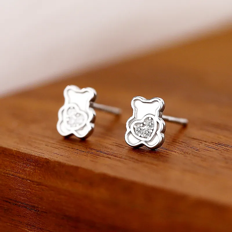 Strange 999 Fine Silver Stud Earrings Women's-2