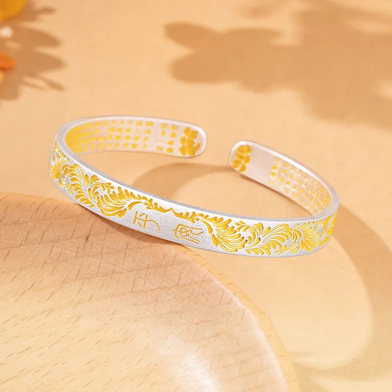 Strange 999 Fine Silver Bangles Women's-1