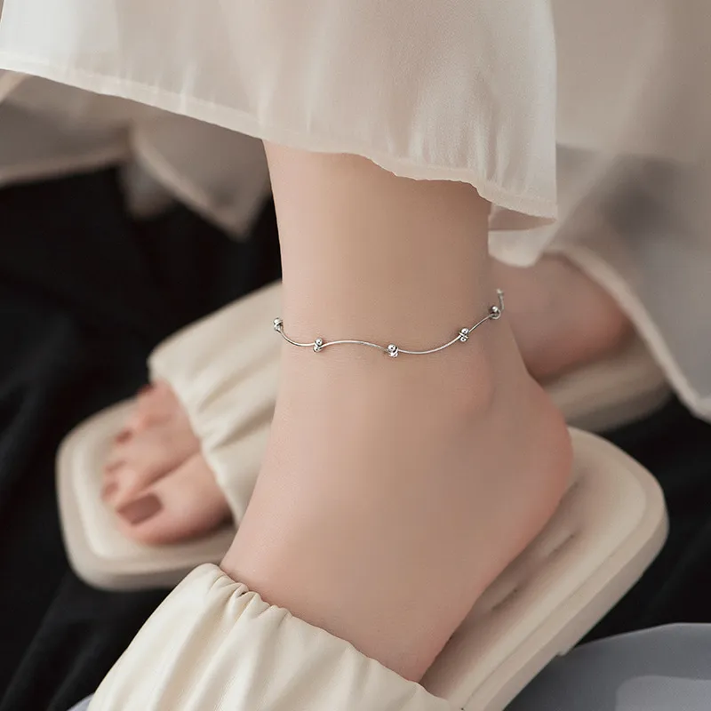 Strange S925 Silver Anklets Women's-2