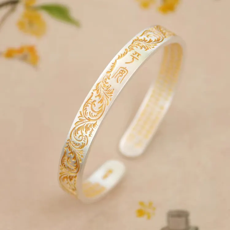 Strange 999 Fine Silver Bangles Women's-4