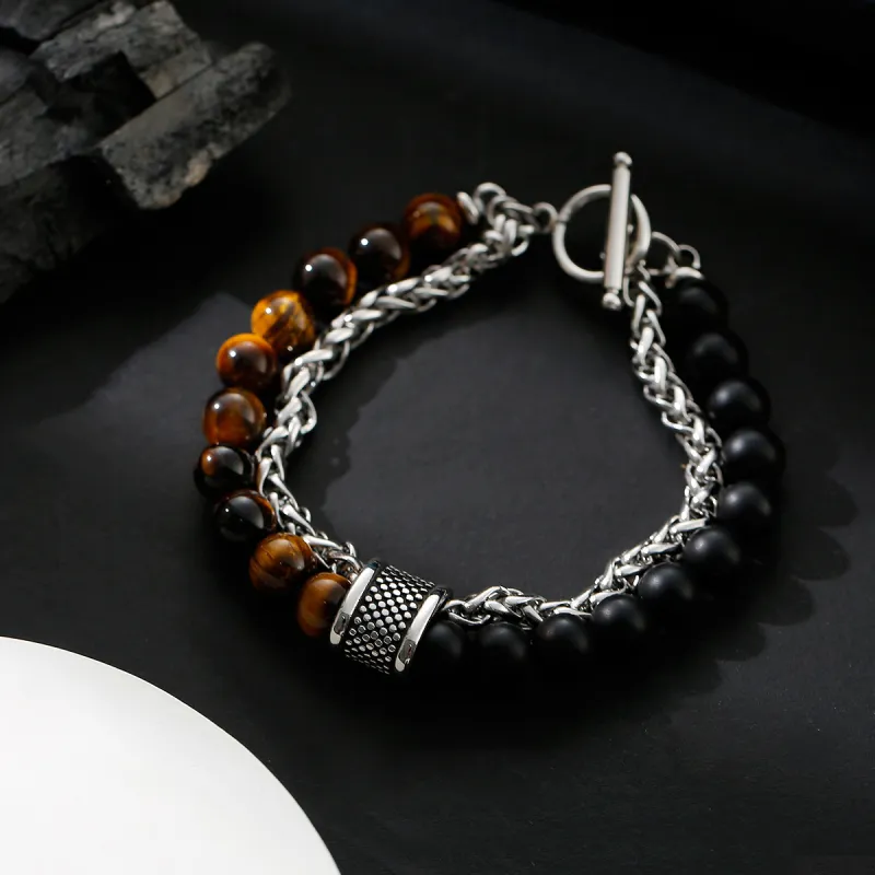 Strange Tiger's Eye Stone Bracelets Men's-1