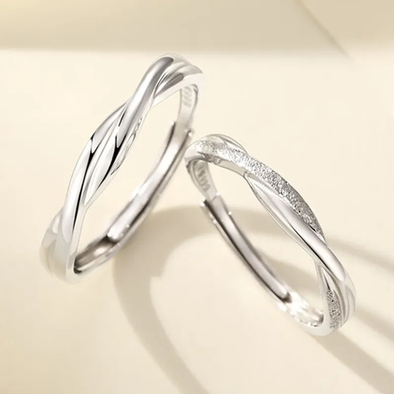 DONGFANGJIE 999 Fine Silver Sterling Silver Ring Unisex Gift Box Set-1