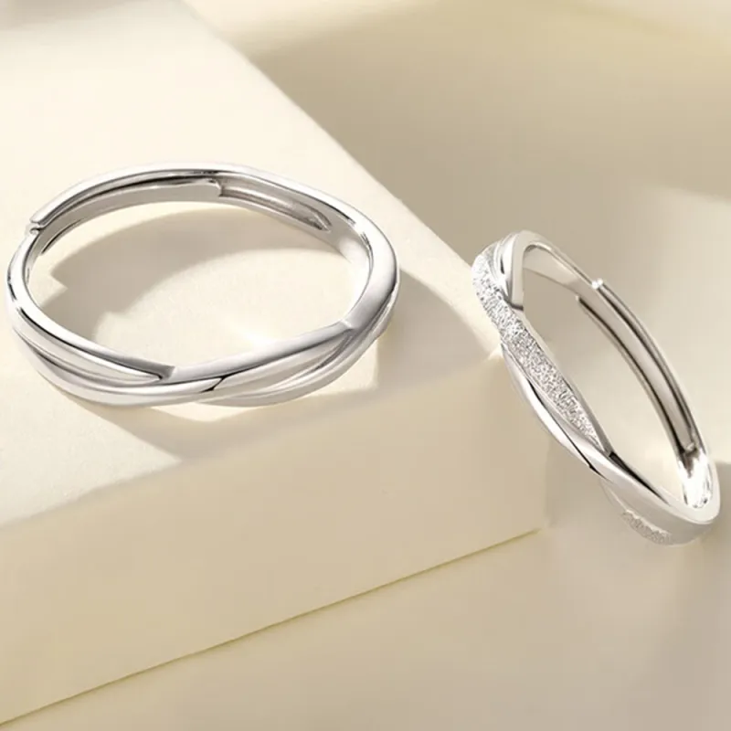 DONGFANGJIE 999 Fine Silver Sterling Silver Ring Unisex Gift Box Set-2