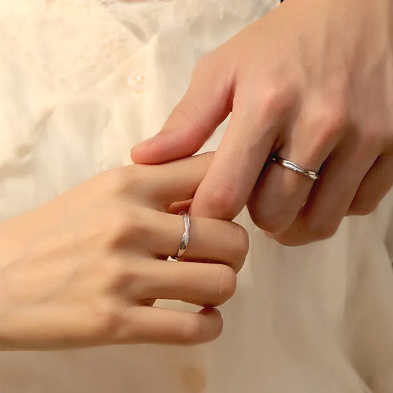 DONGFANGJIE 999 Fine Silver Sterling Silver Ring Unisex Gift Box Set-5