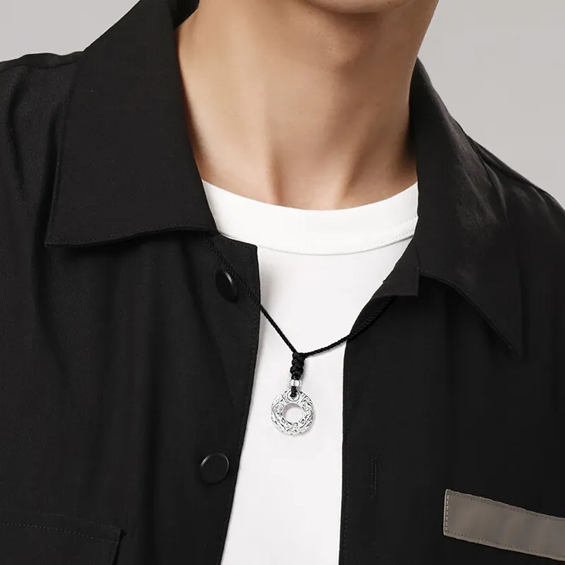 DONGFANGJIE 999 Fine Silver Sterling Silver Necklace Men's-5