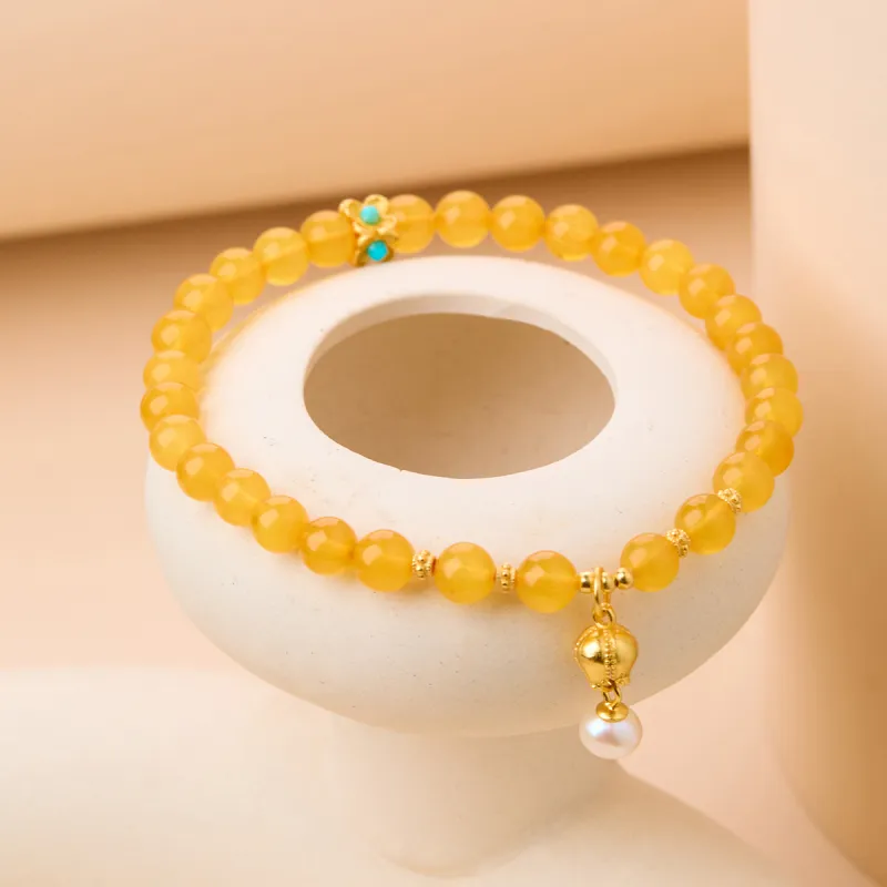 Linguanying Amber Beeswax Jade Bracelets Women's-1