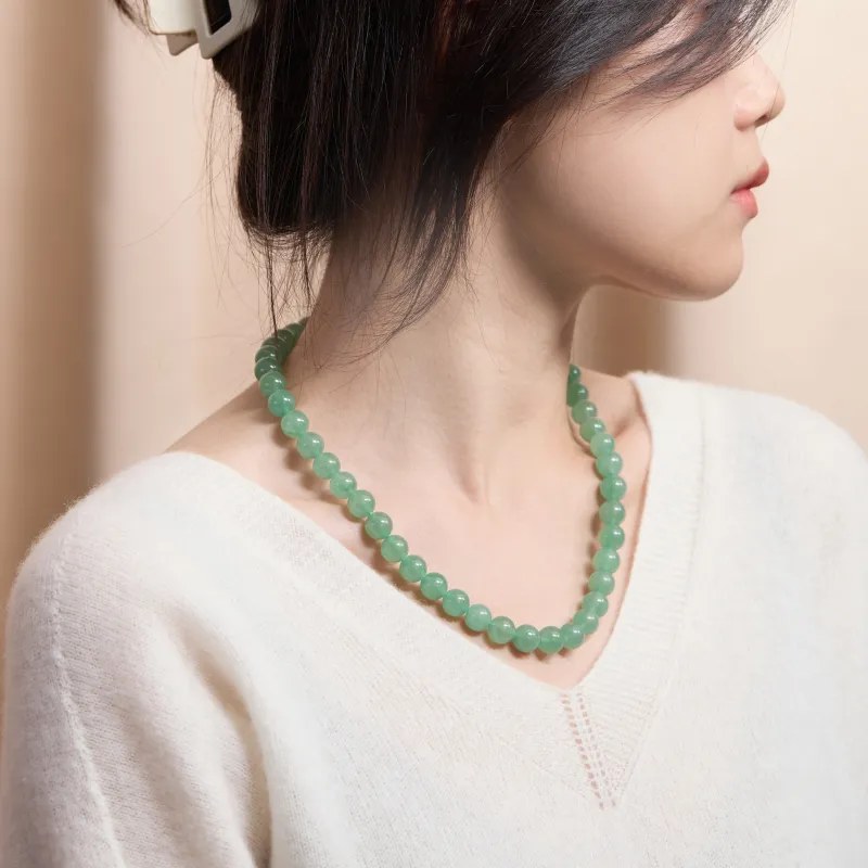 Linguanying Natural Aventurine Necklaces Women's-4