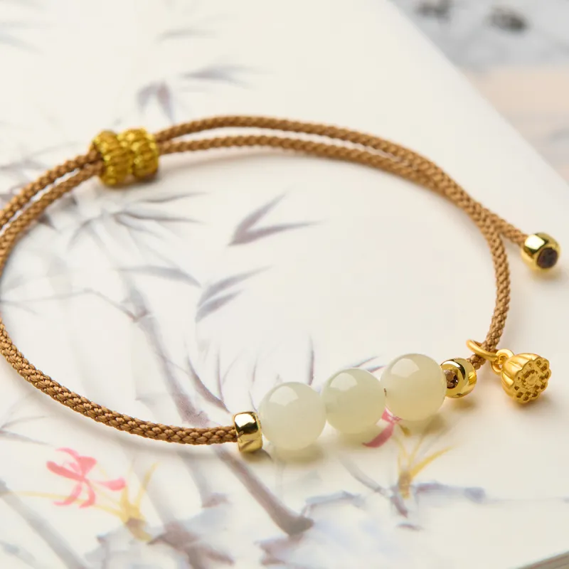 Linguanying Hetian Jade Hetian Jade Bracelets Women's White Jade-3