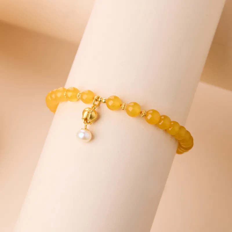 Linguanying Amber Beeswax Jade Bracelets Women's-3