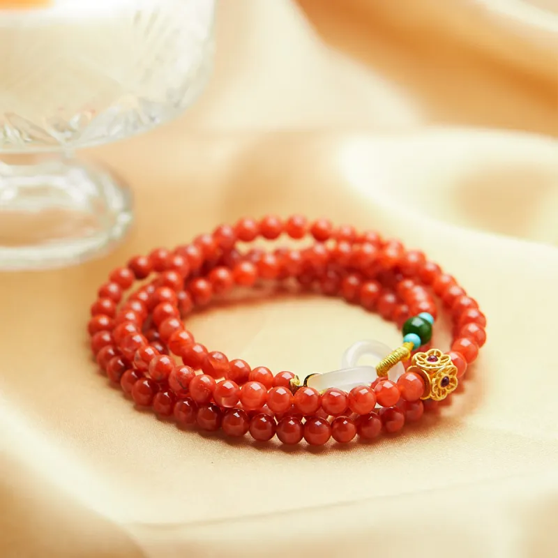 Linguanying Southern Red Agate Necklaces Women's-9